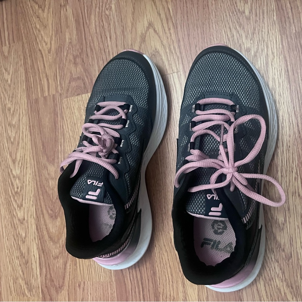 Fila Women's Charcoal and Pink Sneakers